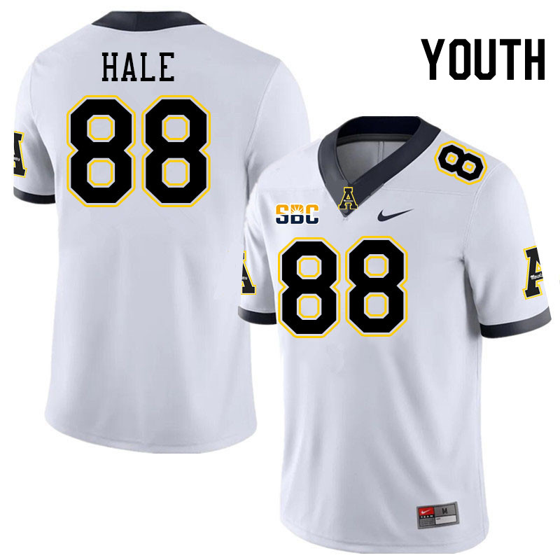 Youth #88 Luke Hale Appalachian State Mountaineers College Football Jerseys Stitched-White